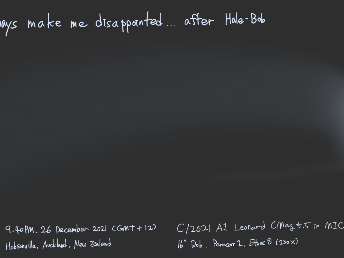 Comets always make me disappointed (C/2021 A1&nbsp;Leonard)